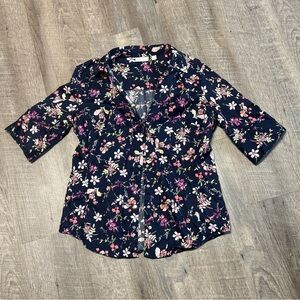 New York & Company Dark Floral Blouse